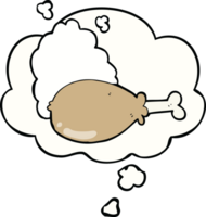 cartoon chicken leg with thought bubble png