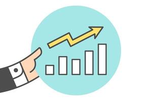 Icon of growth chart vector