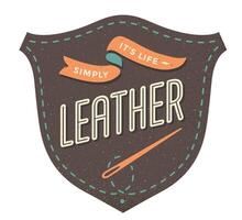 Leather label for creative design project. illustration. vector