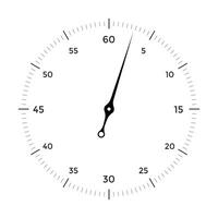 White clock face for with black and red pointer on white background vector