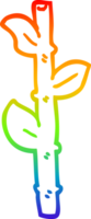 rainbow gradient line drawing of a cartoon bamboo png