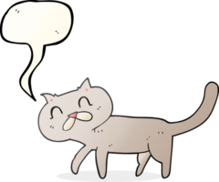 mão desenhado discurso bolha desenho animado gato png