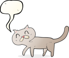 main tiré discours bulle dessin animé chat png