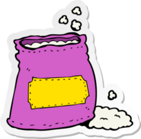 sticker of a cartoon bag of flour png