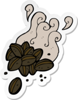 sticker of a cartoon coffee beans png