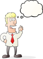 hand drawn thought bubble cartoon businessman png