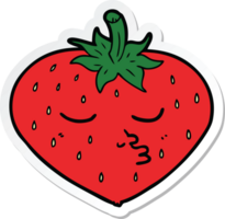 sticker of a cartoon strawberry png