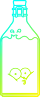 cold gradient line drawing of a cartoon old bottle png