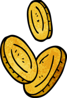 cartoon doodle gold coins png