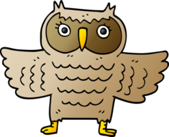 cartoon doodle wise old owl png