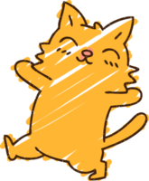desenho de giz de gato ambulante png