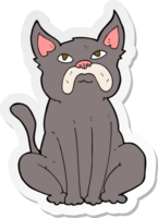 sticker of a cartoon grumpy little dog png