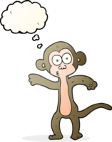 hand drawn thought bubble cartoon monkey png