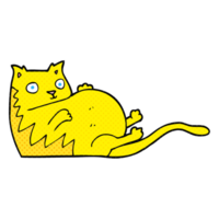 hand drawn cartoon fat cat png