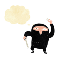 Cartoon-Ninja mit Gedankenblase png