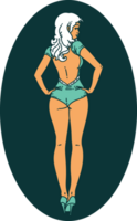 tattoo in traditional style of a pinup swimsuit girl png