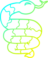 frío degradado línea dibujo de un dibujos animados serpiente png