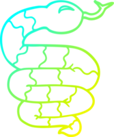 frio gradiente linha desenhando do uma desenho animado serpente png