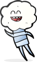 hand drawn cartoon cute cloud head creature png