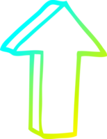 cold gradient line drawing of a cartoon arrow png