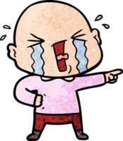 cartoon crying bald man png