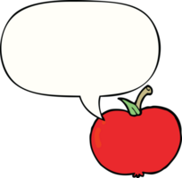 tecknad serie äpple med Tal bubbla png