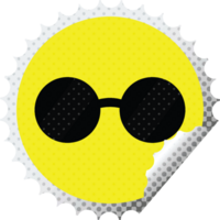 solglasögon grafisk illustration runda klistermärke stämpel png