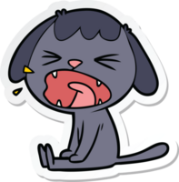 sticker of a cute cartoon dog barking png