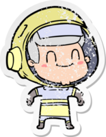 noodlijdende sticker van een happy cartoon astronaut man png