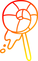 warm gradient line drawing of a traditional lollipop png