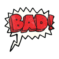 hand speech bubble textured cartoon Bad symbol png