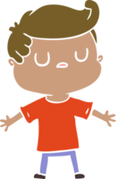 flat color style cartoon aloof man png