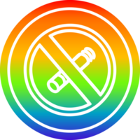 no smoking circular icon with rainbow gradient finish png
