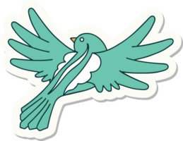 sticker of tattoo in traditional style of a flying bird png