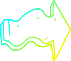 cold gradient line drawing of a cartoon pointing arrow png
