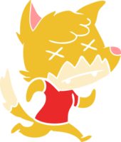 flat color style cartoon dead fox png