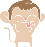 singe de dessin animé drôle de style plat couleur png