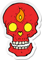 sticker of a cartoon mystic skull png