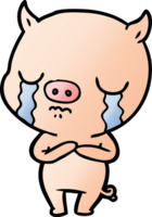 dessin animé cochon qui pleure png