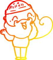 chaud pente ligne dessin de une content barbu homme png