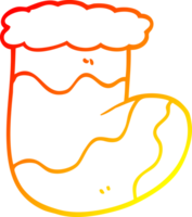 warm gradient line drawing of a cartoon christmas stockings png