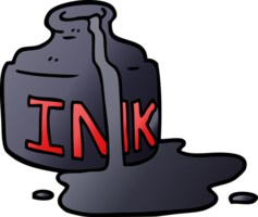 cartoon doodle spilled ink bottle png