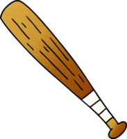 hand drawn gradient cartoon doodle of a baseball bat png