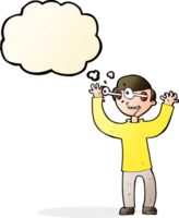 cartoon man with eyes popping out of head with thought bubble png