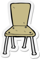 autocollant d'une vieille chaise d'école de dessin animé png