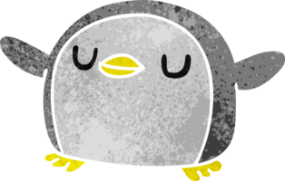 retrò cartone animato illustrazione kawaii di un' carino pinguino png