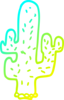 du froid pente ligne dessin de une dessin animé cactus png