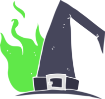 flat color illustration of witch hat png