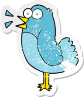 retro distressed sticker of a cartoon bird png