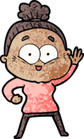 Cartoon glückliche alte Frau png